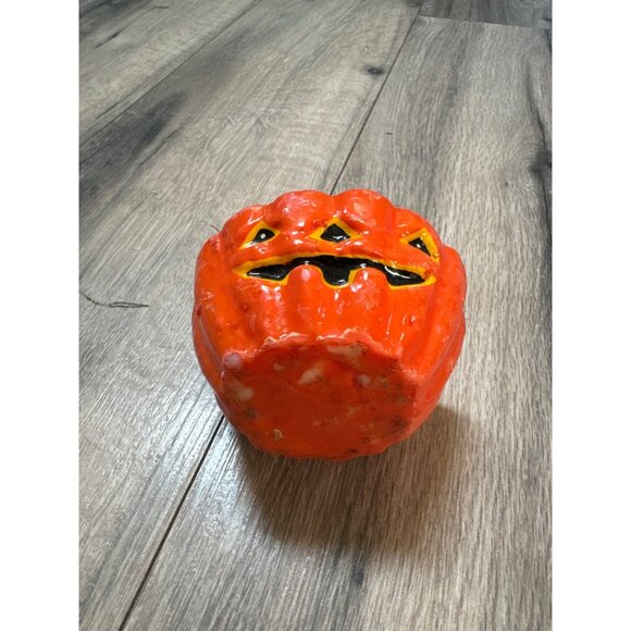 VTG  Halloween Ghost Candle With Jack-O-Lantern Base RIP Headstone Happy Hallowe - Picture 5 of 6